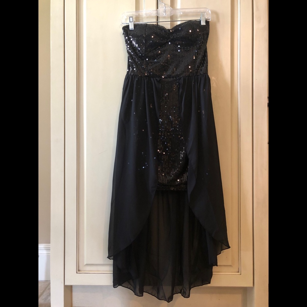 Strapless Sequin Dress, Size Medium, high-low, new years